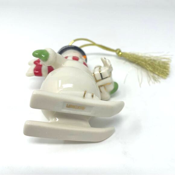 Lenox | Skiing Snowman Ornament White with Red Scarf - Picture 4 of 5